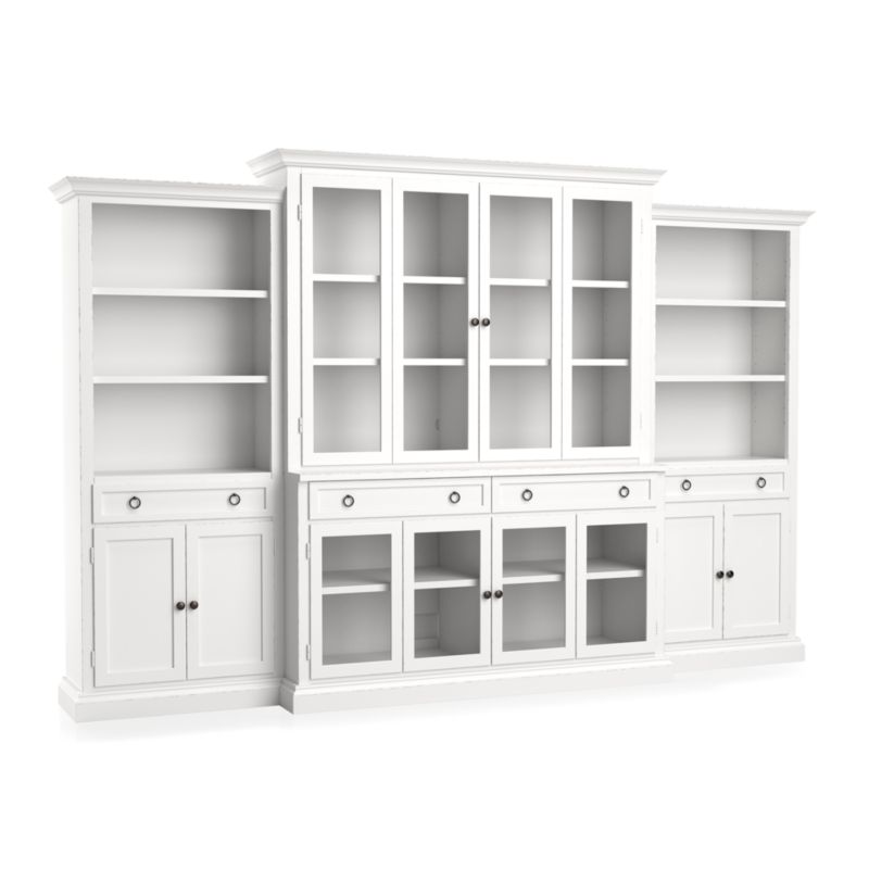 Cameo 4-Piece Modular White Glass Door Wall Unit - image 4 of 8