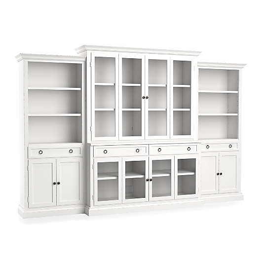 Cameo 4-Piece Modular White Glass Door Wall Unit