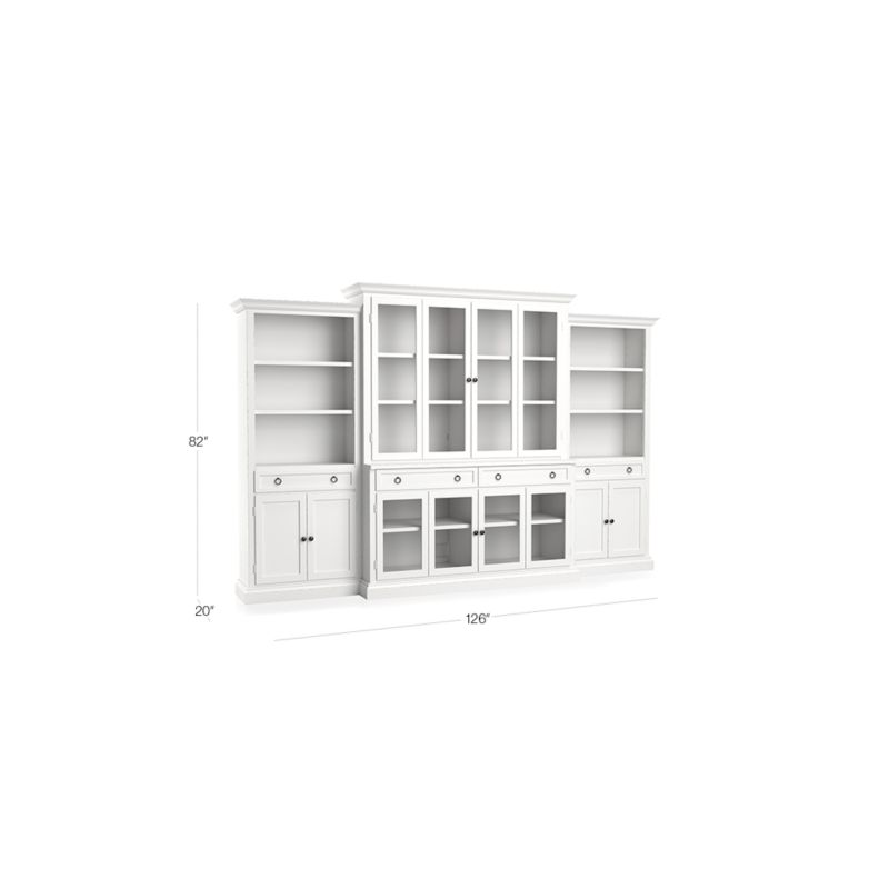 View Cameo 4-Piece Modular White Glass Door Wall Unit - image 2 of 8