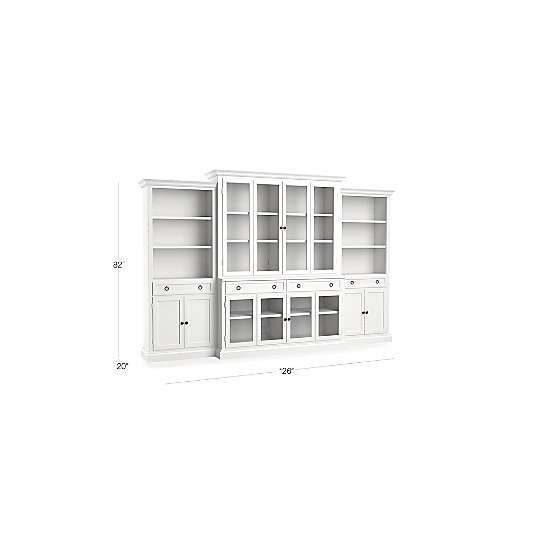 Cameo 4-Piece Modular White Glass Door Wall Unit