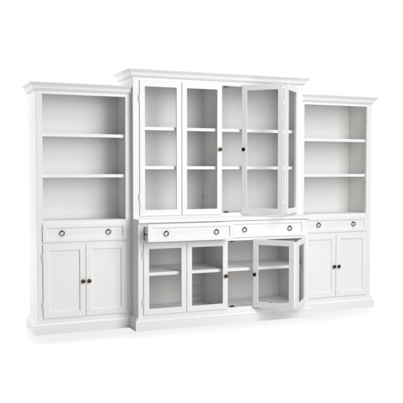 Cameo 4-Piece Modular White Glass Door Wall Unit - image 5 of 8