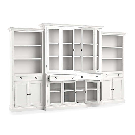 Cameo 4-Piece Modular White Glass Door Wall Unit