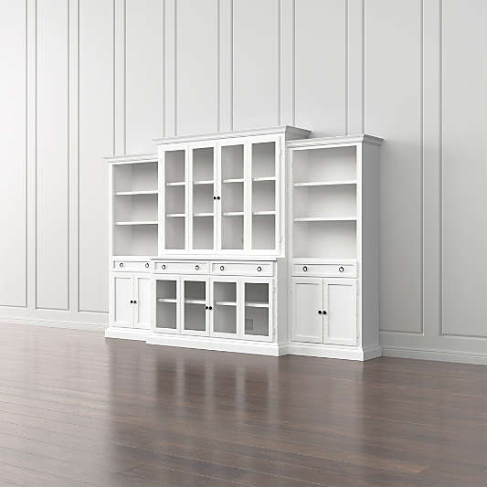 Cameo 4-Piece Modular White Glass Door Wall Unit