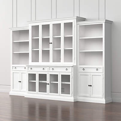 Cameo 4-Piece Modular White Glass Door Wall Unit