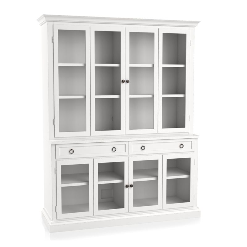 Cameo -Piece Modular White Glass Door Wall Unit