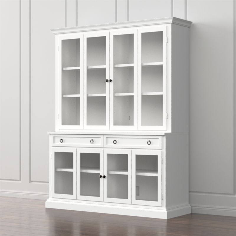 Cameo -Piece Modular White Glass Door Wall Unit