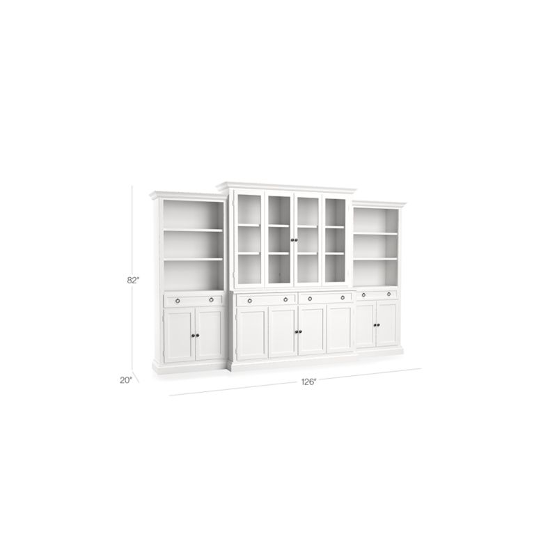 View Cameo 4-Piece Modular White Glass Door Wall Unit with Storage Bookcases - image 2 of 7