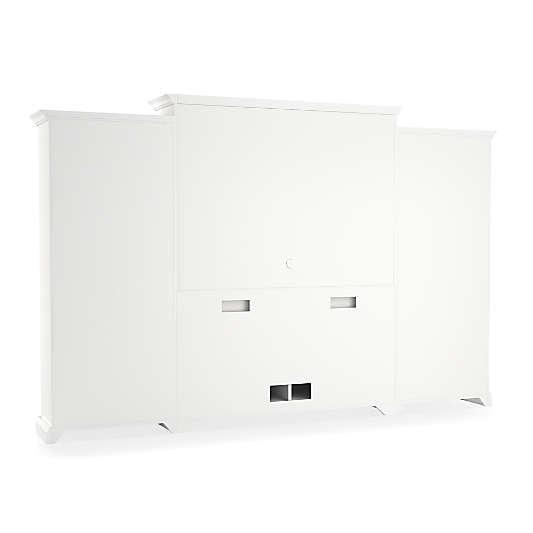 Cameo 4-Piece Modular White Glass Door Wall Unit with Storage Bookcases