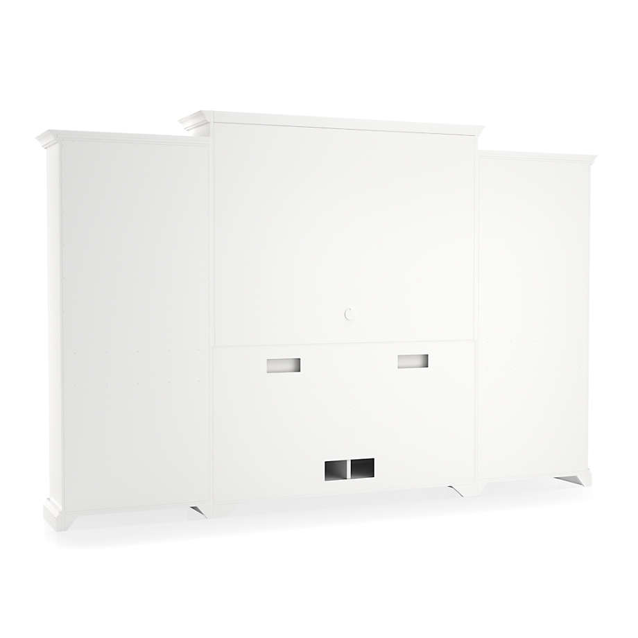 Cameo 4-Piece Modular White Glass Door Wall Unit with Storage Bookcases