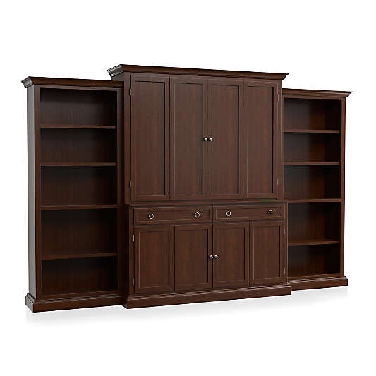 Cameo 4-Piece Aretina Open Bookcase Entertainment Center