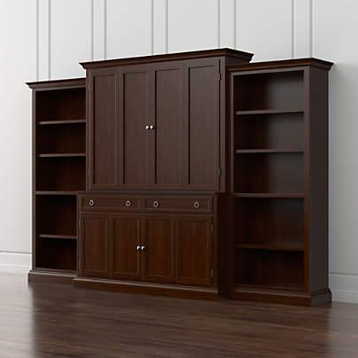 Cameo 4-Piece Aretina Open Bookcase Entertainment Center