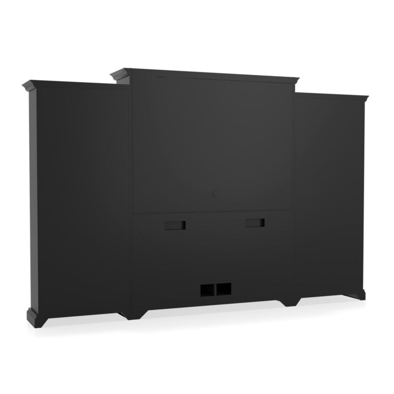 Cameo 4-Piece Bruno Black Storage Bookcase Entertainment Center