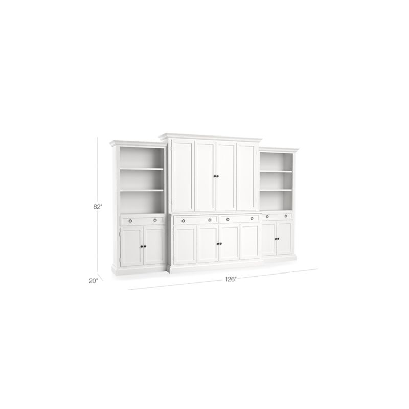 Cameo 4-Piece White Storage Bookcase Entertainment Center