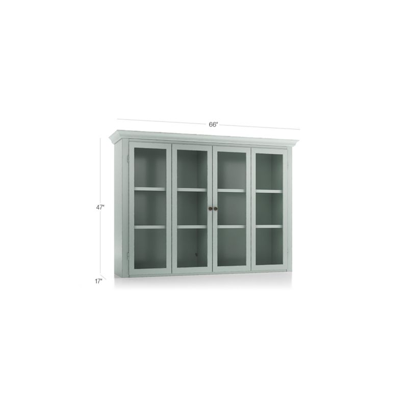 Cameo Blue Grey Modular Hutch with Glass Doors