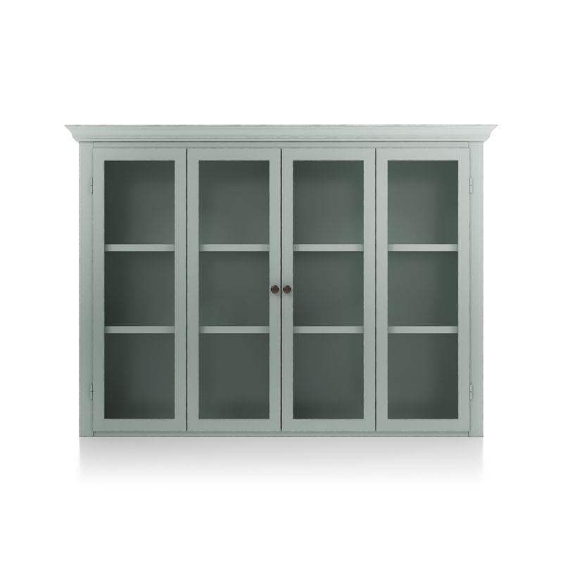 Cameo Blue Grey Modular Hutch with Glass Doors