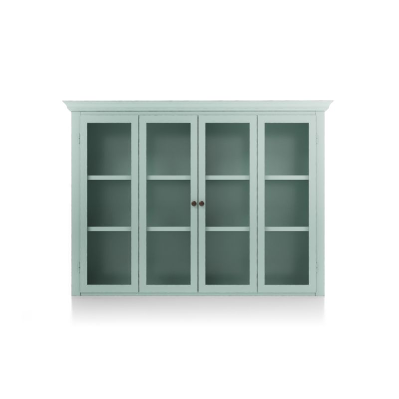 Cameo Blue Grey Modular Hutch with Glass Doors