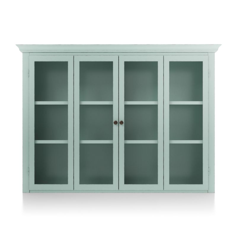 Cameo Blue Grey Modular Hutch with Glass Doors