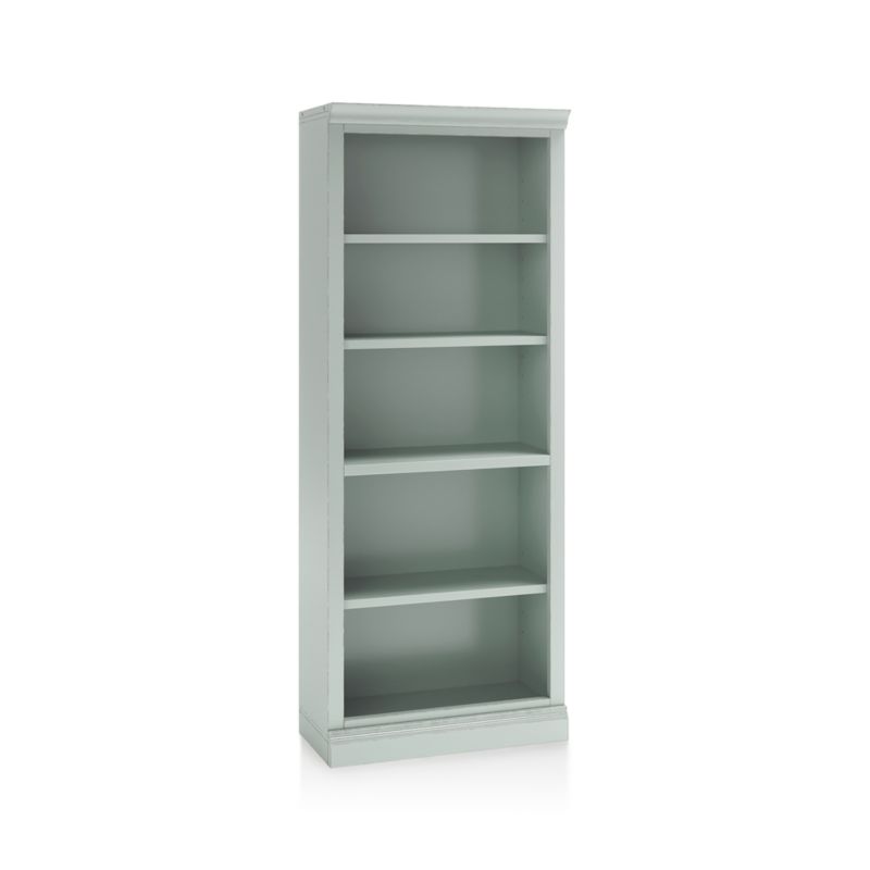 Cameo Blue Grey Open Bookcase with Middle Crown