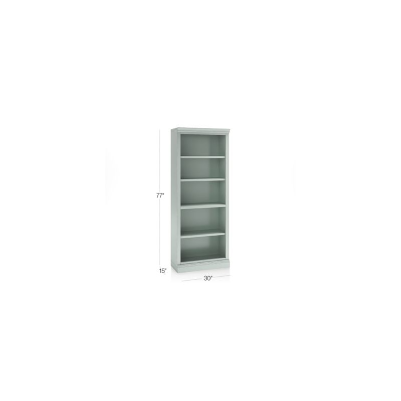 Cameo Blue Grey Open Bookcase with Middle Crown