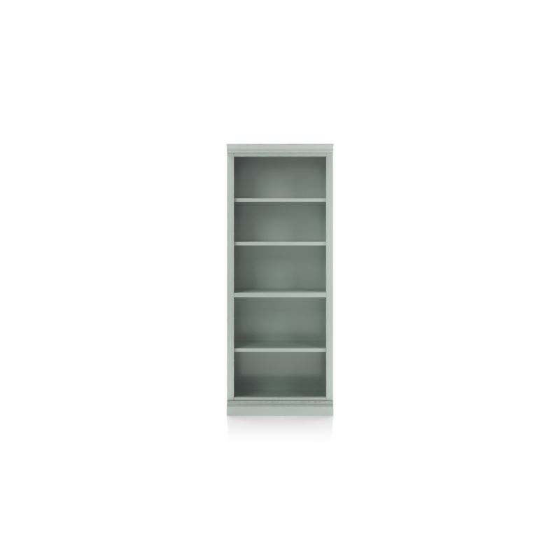 Cameo Blue Grey Open Bookcase with Middle Crown