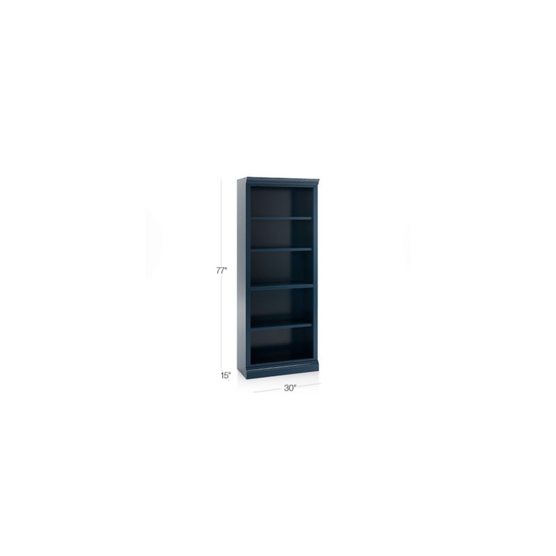 Cameo Indigo Open Bookcase with Middle Crown