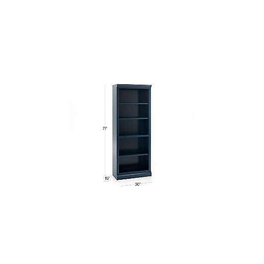 Cameo Indigo Open Bookcase with Middle Crown