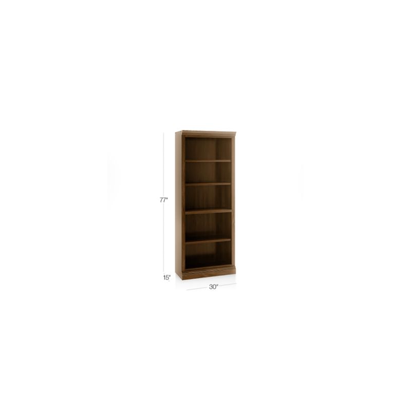 Cameo Nero Noce Open Bookcase with Middle Crown