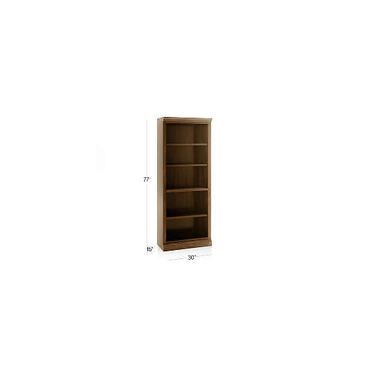 Cameo Nero Noce Open Bookcase with Middle Crown