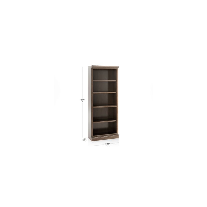 Cameo Pinot Lancaster Open Bookcase with Middle Crown