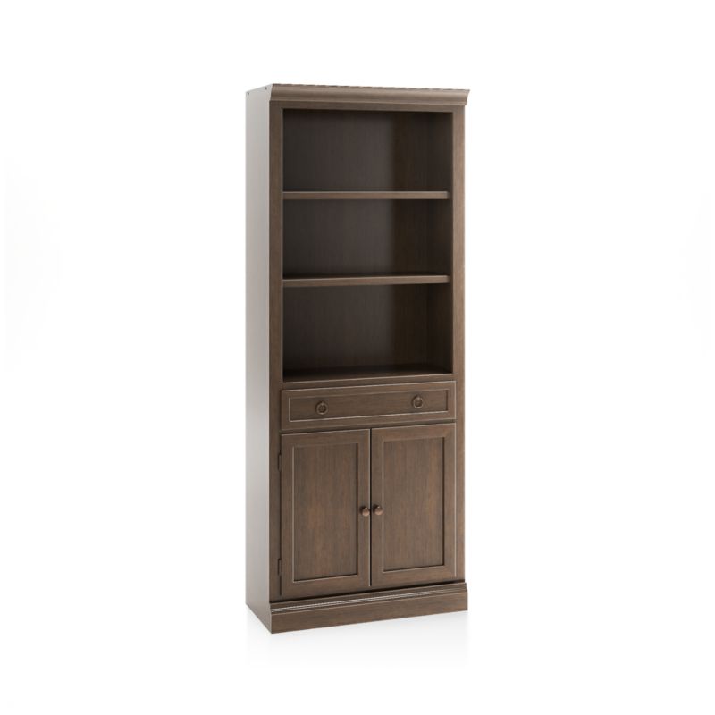 Cameo Pinot Lancaster Storage Bookcase with Middle Crown