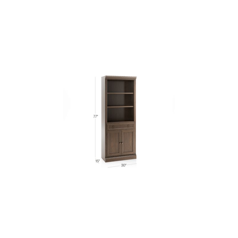 Cameo Pinot Lancaster Storage Bookcase with Middle Crown