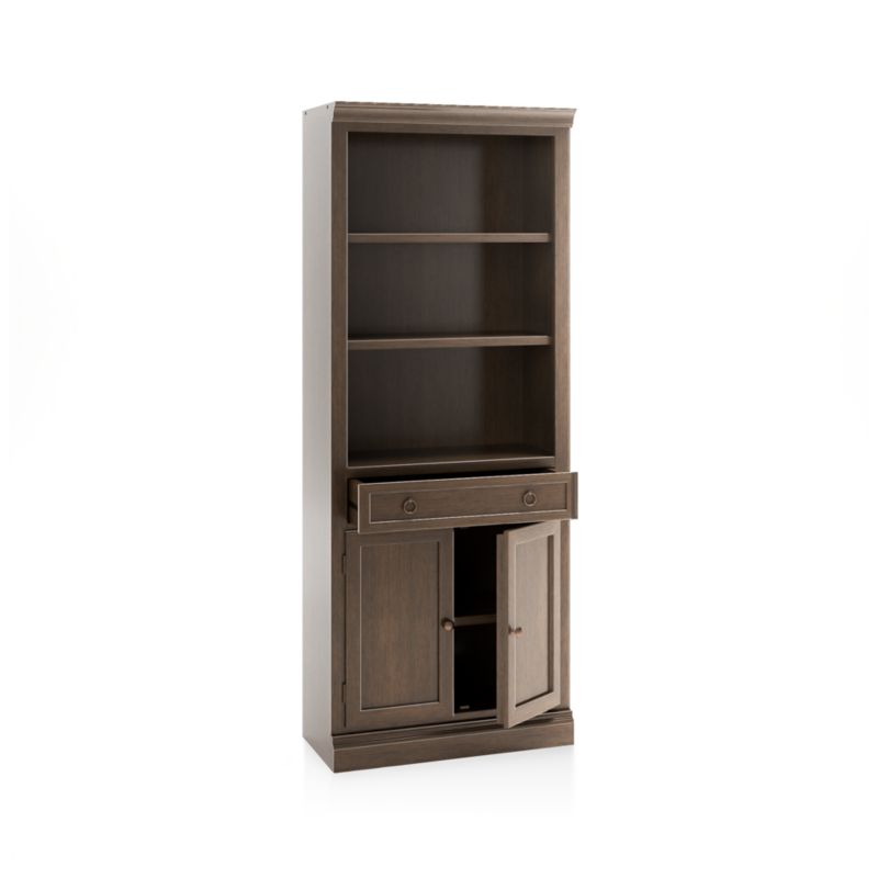 Cameo Pinot Lancaster Storage Bookcase with Middle Crown