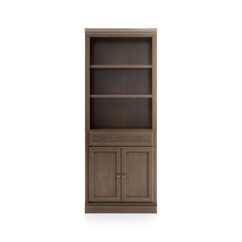 Cameo Pinot Lancaster Storage Bookcase with Middle Crown