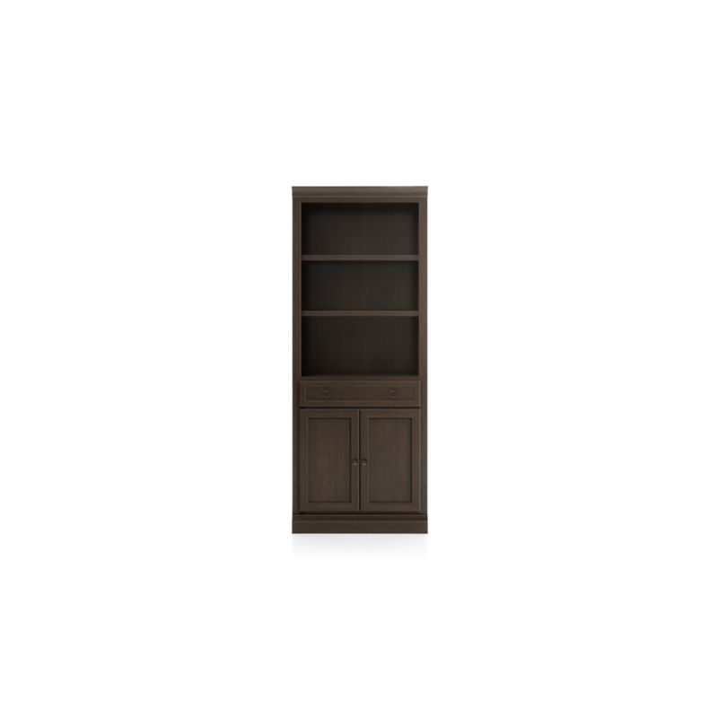 Cameo Pinot Lancaster Storage Bookcase with Middle Crown