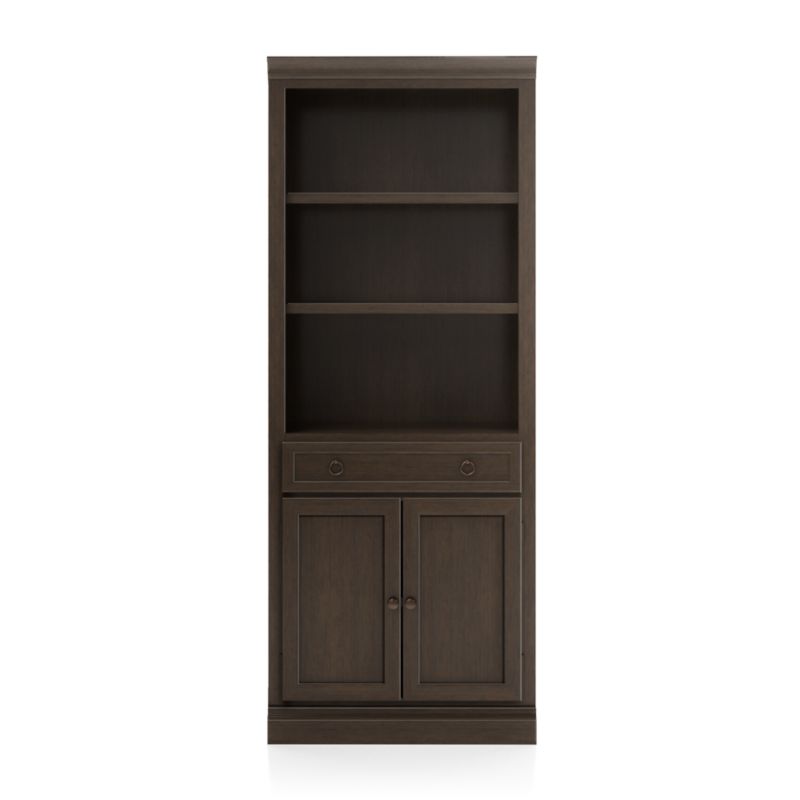 Cameo Pinot Lancaster Storage Bookcase with Middle Crown