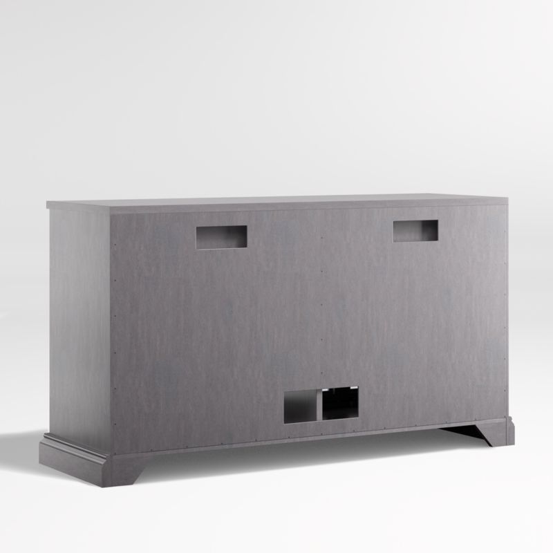 Cameo Dove Grey Storage Media Console with Glass Doors