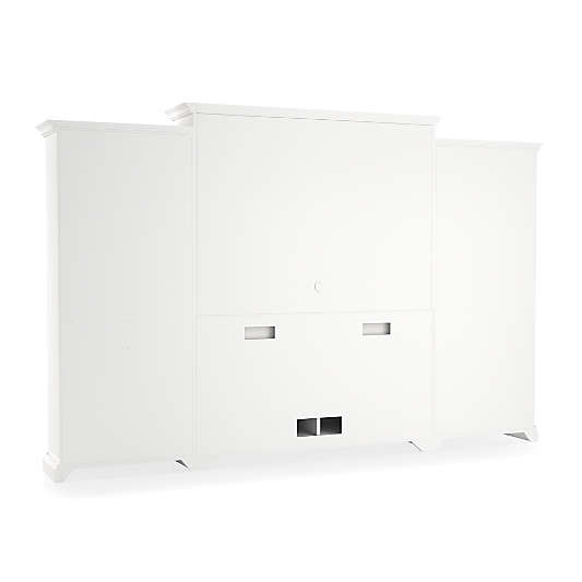 Cameo 4-Piece White Glass Door Wall Unit with Open Bookcases