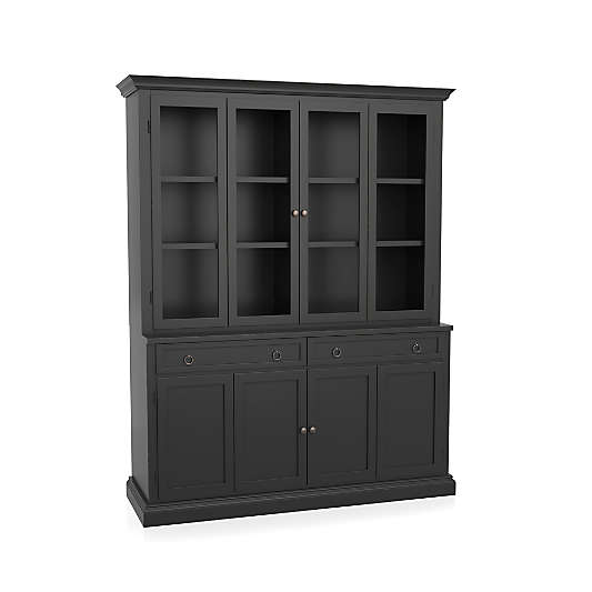 Cameo 2-Piece Bruno Black Glass Door Wall Unit