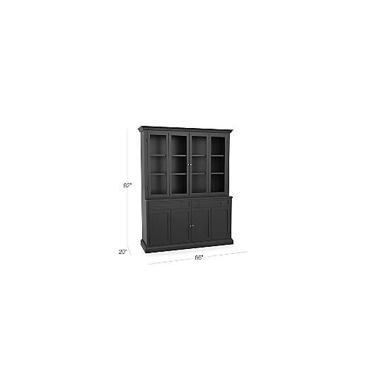 Cameo 2-Piece Bruno Black Glass Door Wall Unit