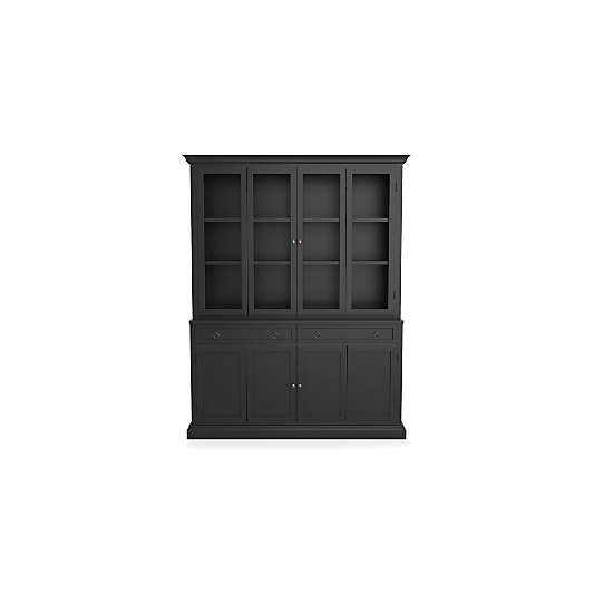 Cameo 2-Piece Bruno Black Glass Door Wall Unit