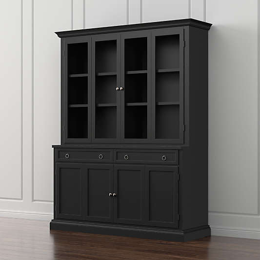 Cameo 2-Piece Bruno Black Glass Door Wall Unit