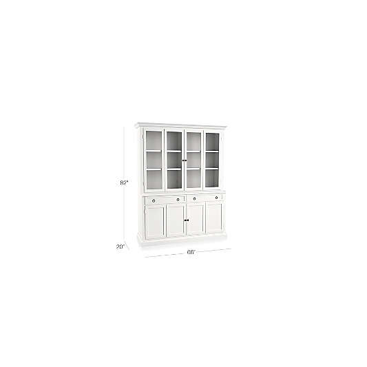 Cameo 2-Piece White Glass Door Wall Unit