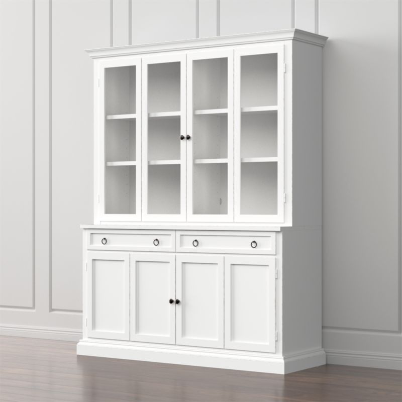 Cameo 2-Piece White Glass Door Wall Unit