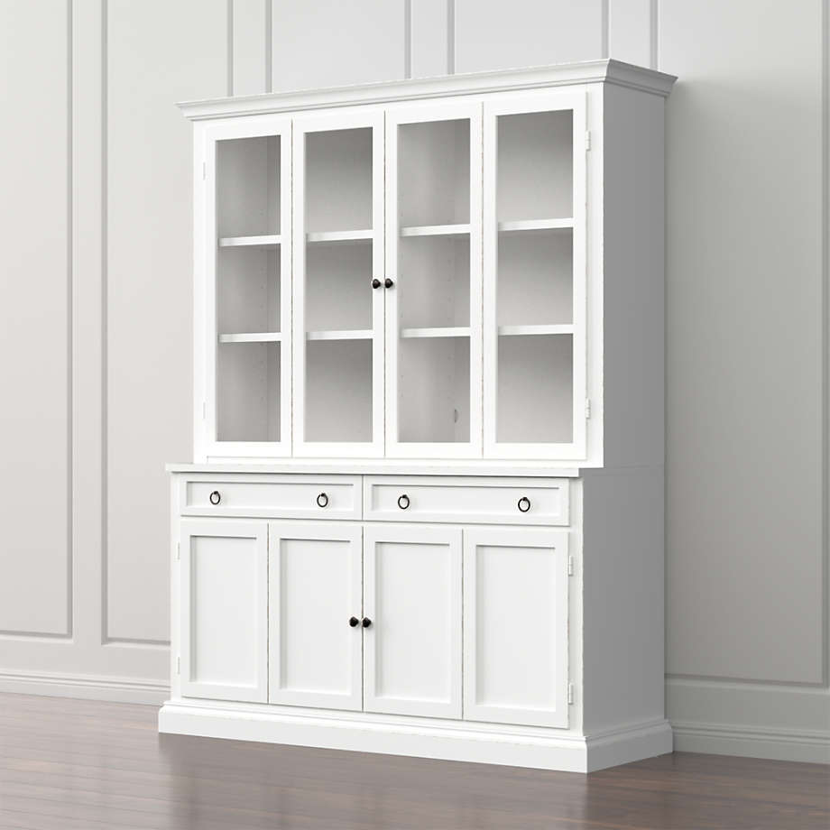 Cameo 2-Piece White Glass Door Wall Unit + Reviews | Crate & Barrel