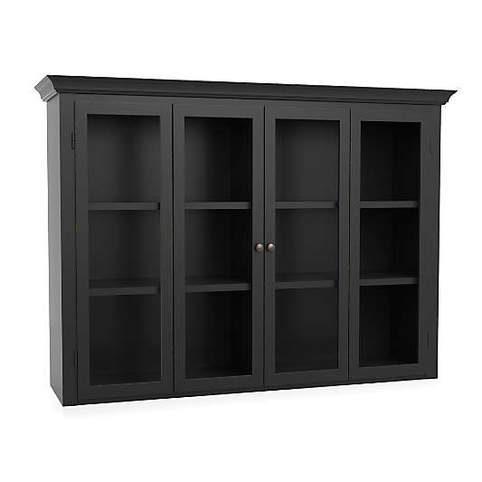 Cameo Bruno Black Modular Hutch with Glass Doors