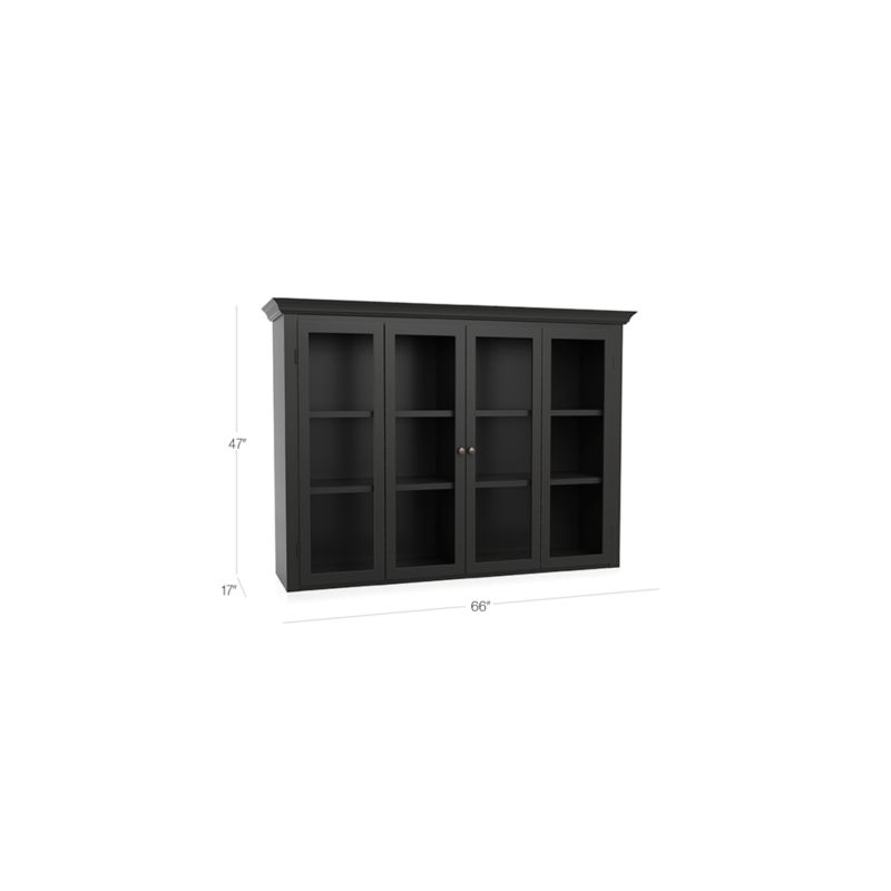 Cameo Bruno Black Modular Hutch with Glass Doors