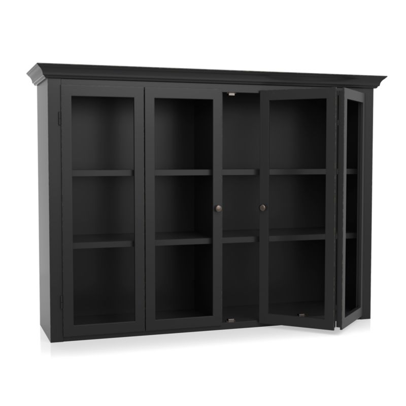 Cameo Bruno Black Modular Hutch with Glass Doors