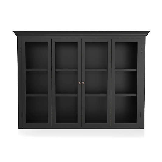 Cameo Bruno Black Modular Hutch with Glass Doors