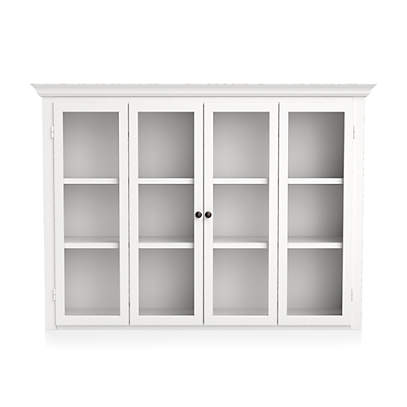 Cameo White Modular Hutch With Glass, White Bookcases With Glass Doors Canada