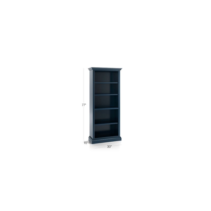 Cameo Indigo Open Bookcase with Full Crown